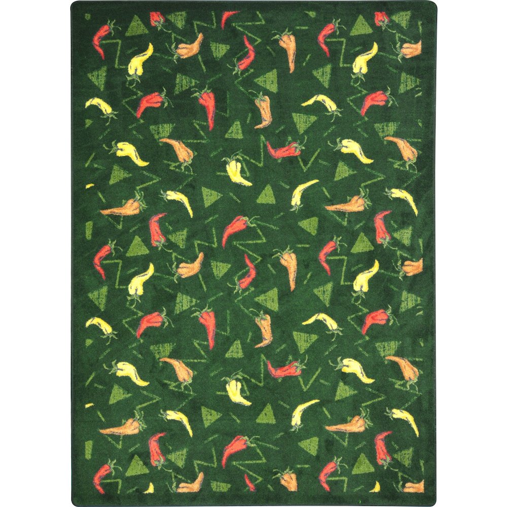 Kaleidoscope Jalapeno Fiesta 5'4" x 7'8" Area Rug in Color Emerald. Picture 1