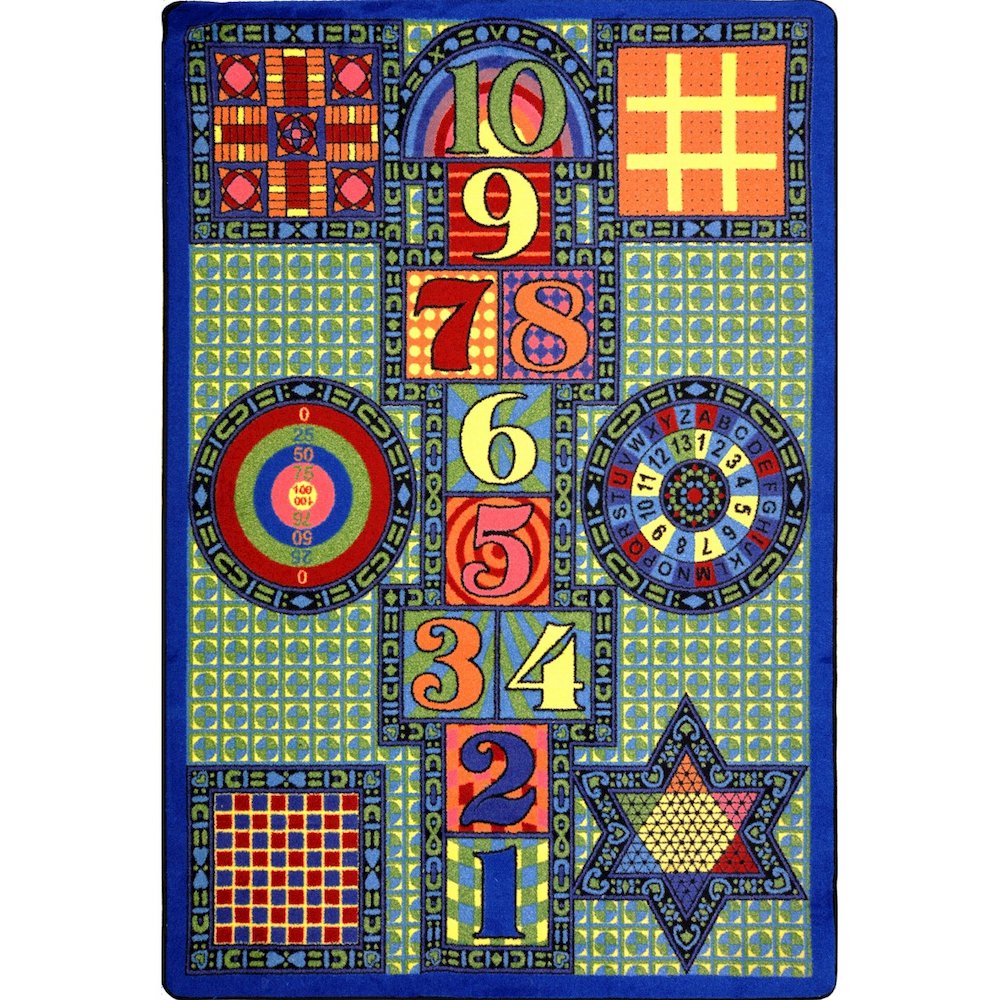 Kid Essentials Games Galore 7'8" x 10'9" Area Rug in Color Multi. Picture 1