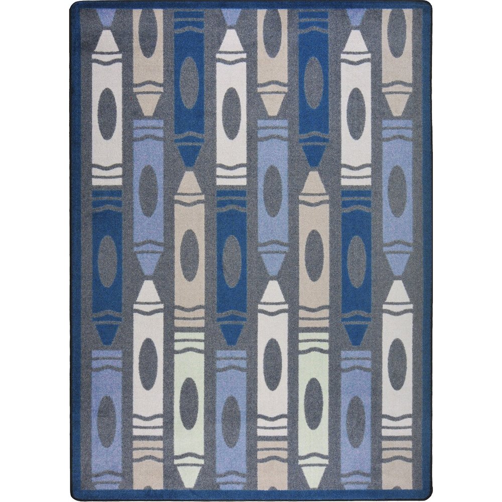 Playful Patterns Jumbo Crayons 5'4" x 7'8" Area Rug in Color Seaside. Picture 1
