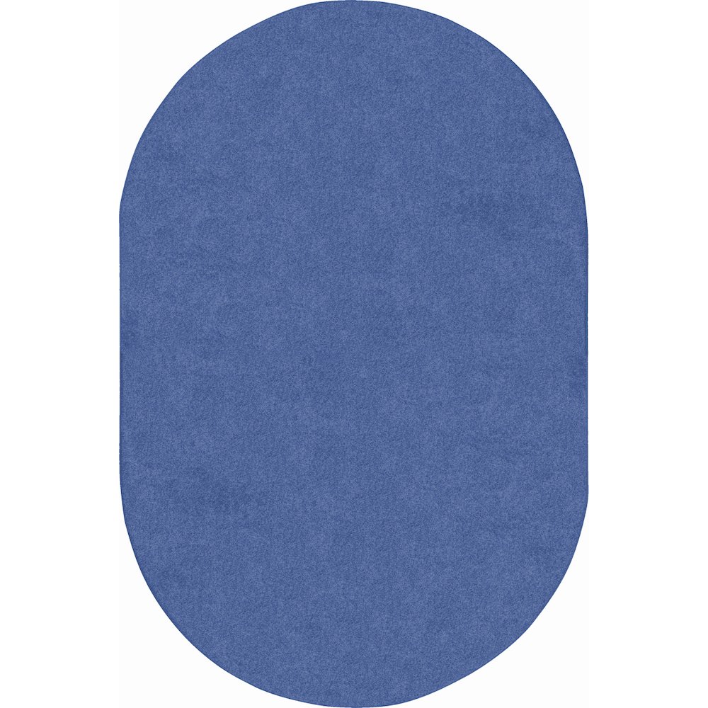 Kid Essentials Just Kidding 12' x 7'6" Oval Area Rug in Color Cobalt Blue. Picture 1
