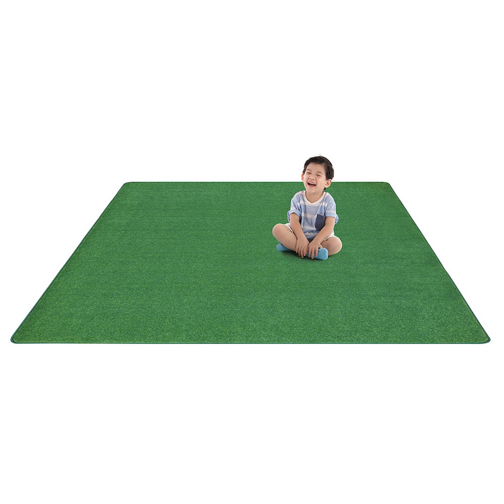 Kid Essentials Just Kidding 12' x 12' Area Rug in Color Grass Green. Picture 2