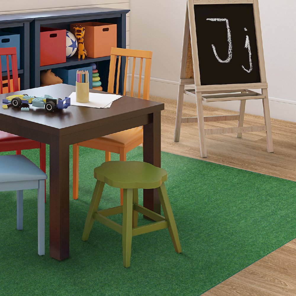 Kid Essentials Just Kidding 12' x 12' Area Rug in Color Grass Green. Picture 5