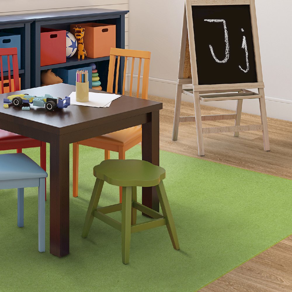 Kid Essentials Just Kidding 12' x 12' Area Rug in Color Lime Green. Picture 5