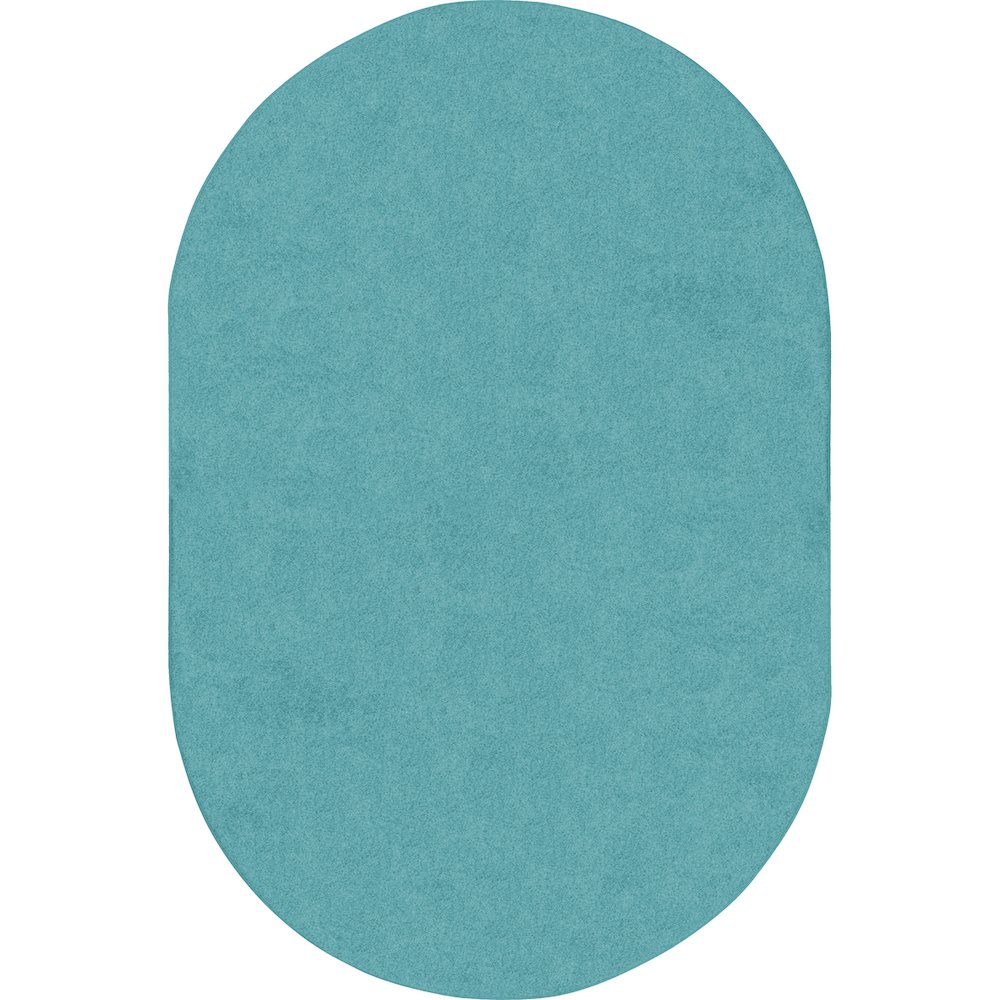 Kid Essentials Just Kidding 12' x 7'6" Oval Area Rug in Color Seafoam. Picture 1