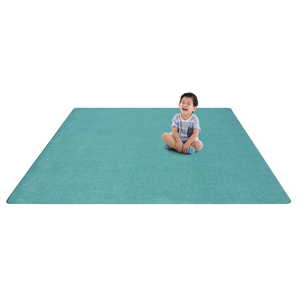 Kid Essentials Just Kidding 12' x 12' Area Rug in Color Seafoam. Picture 2