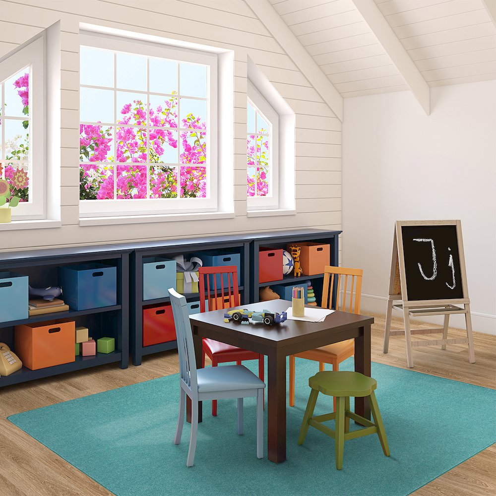 Kid Essentials Just Kidding 12' x 12' Area Rug in Color Seafoam. Picture 3