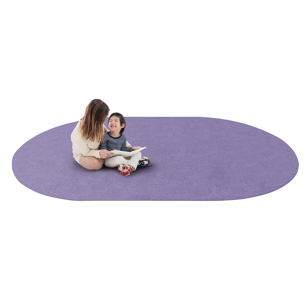 Kid Essentials Just Kidding 12' x 7'6" Oval Area Rug in Color Very Violet. Picture 2