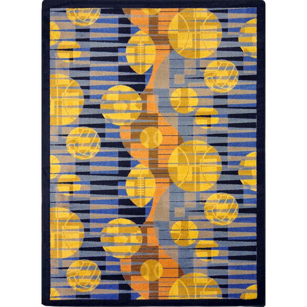 Games People Play Keeping Score 5'4" x 7'8" Area Rug in Color Blue. Picture 1