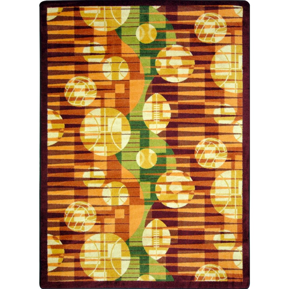 Games People Play Keeping Score 5'4" x 7'8" Area Rug in Color Rust. Picture 1