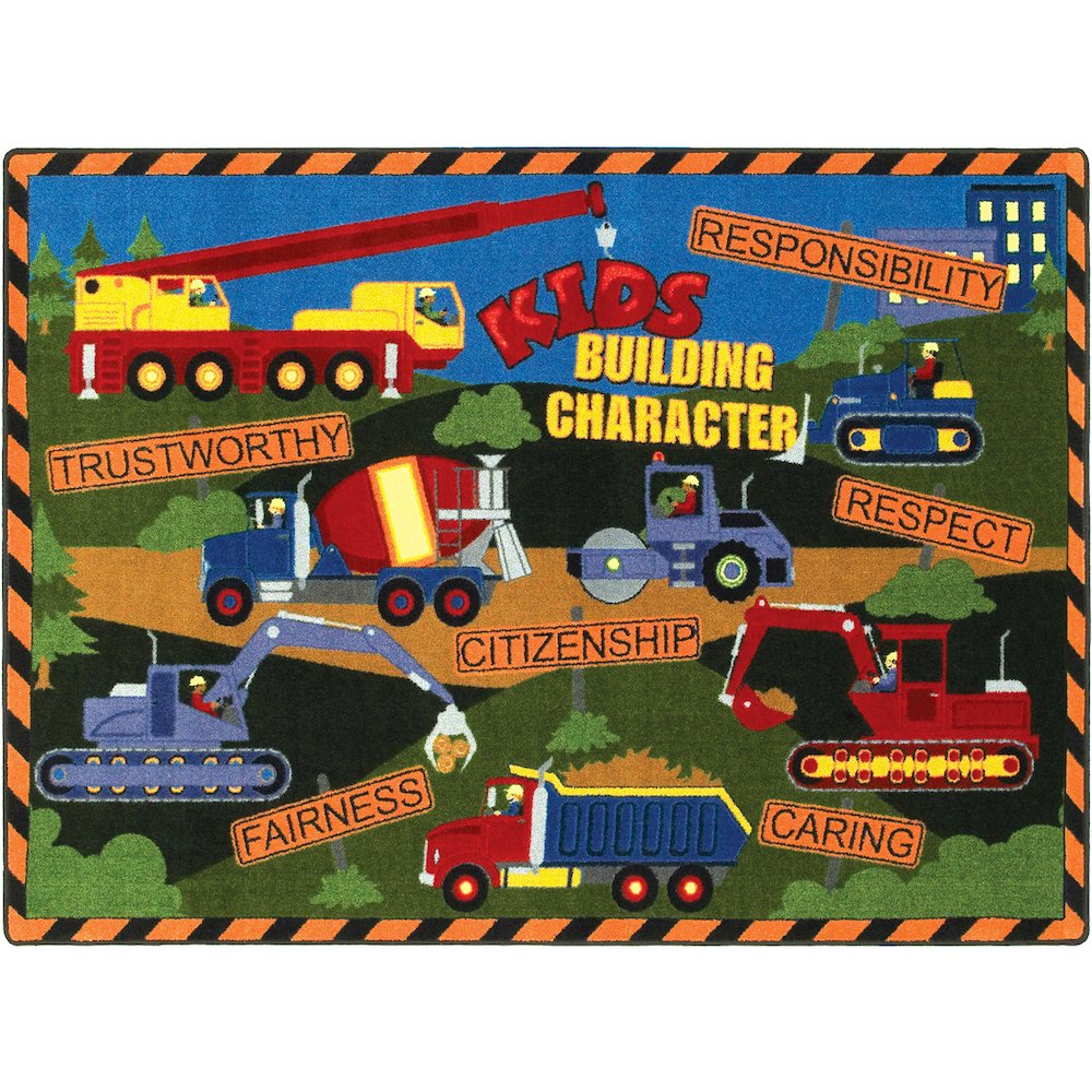 Kid Essentials Kid's Building Character 7'8" x 10'9" Area Rug in Color Multi. Picture 2