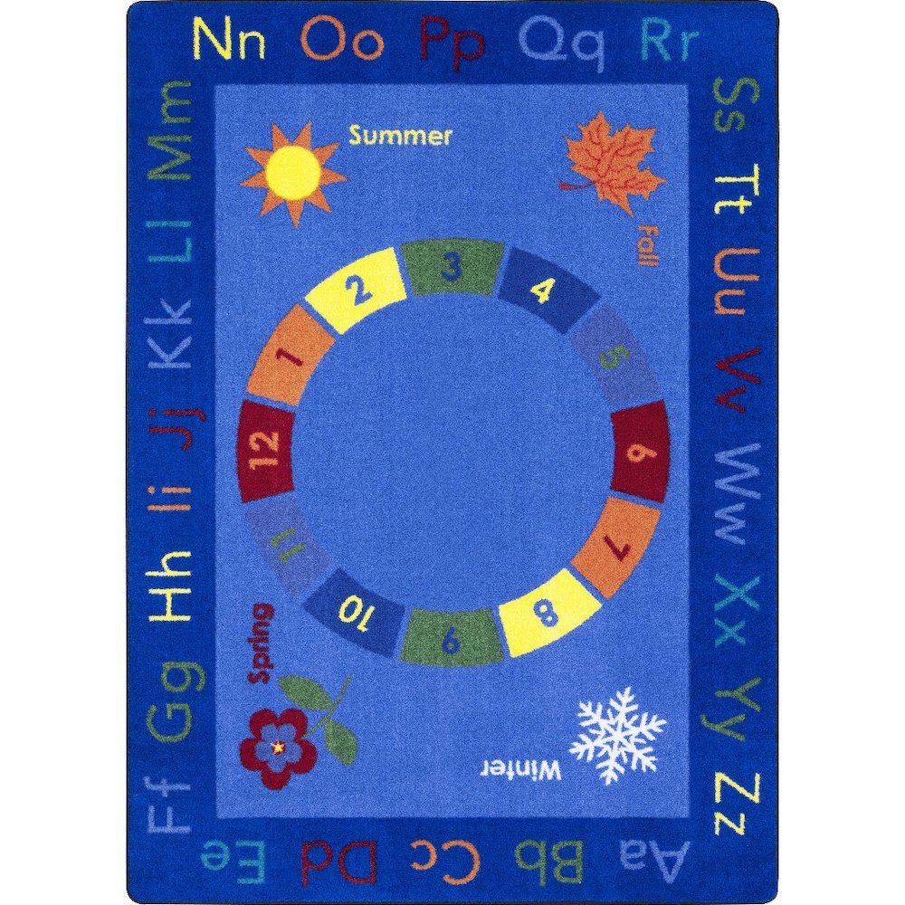 Kid Essentials Learn Through the Seasons 7'8" x 10'9" Area Rug in Color Multi. Picture 1