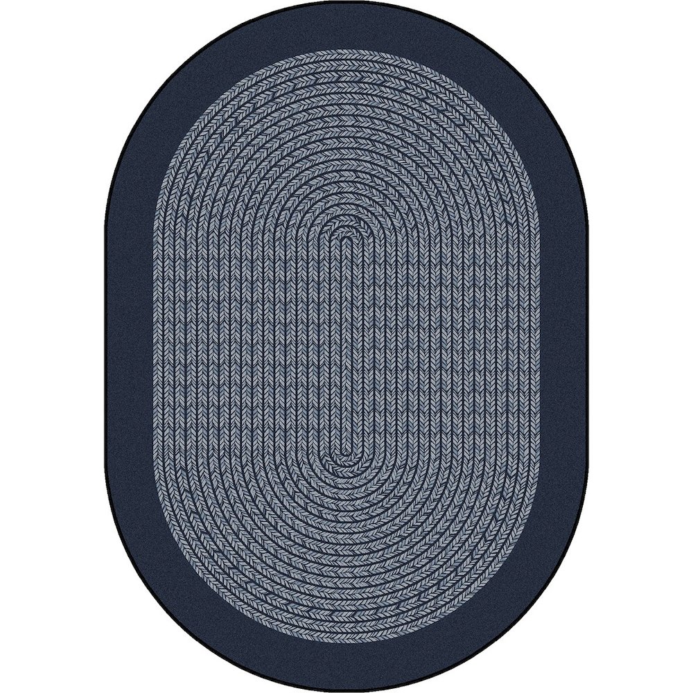 Kid Essentials Like Home 5'4" x 7'8" Oval Area Rug in Color Navy. Picture 1