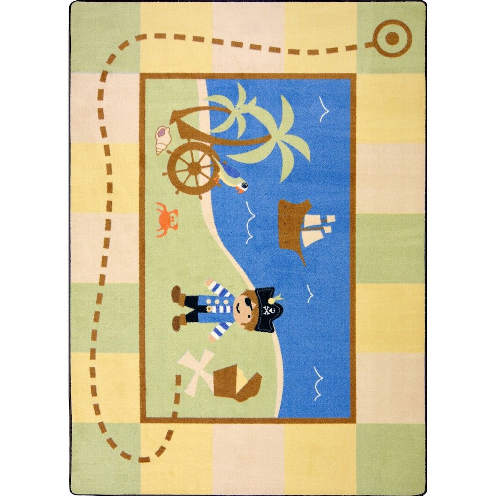 Kid Essentials Lil' Pirate 5'4" x 7'8" Area Rug in Color Multi. Picture 1