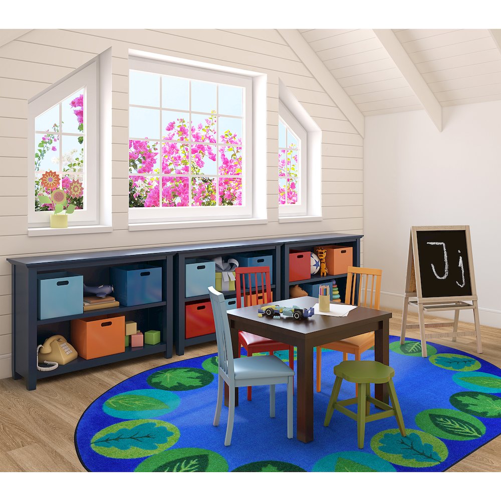 Kid Essentials Lively Leaves 10'9" x 13'2" Oval Area Rug in Color Multi. Picture 4