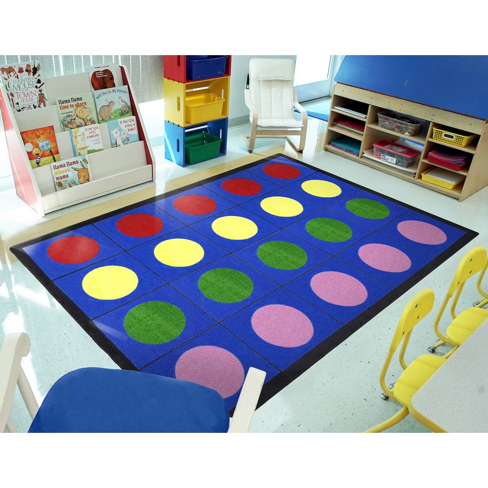 Kid Essentials Lots of Dots 5'4" x 7'8" Area Rug in Color Multi. Picture 3