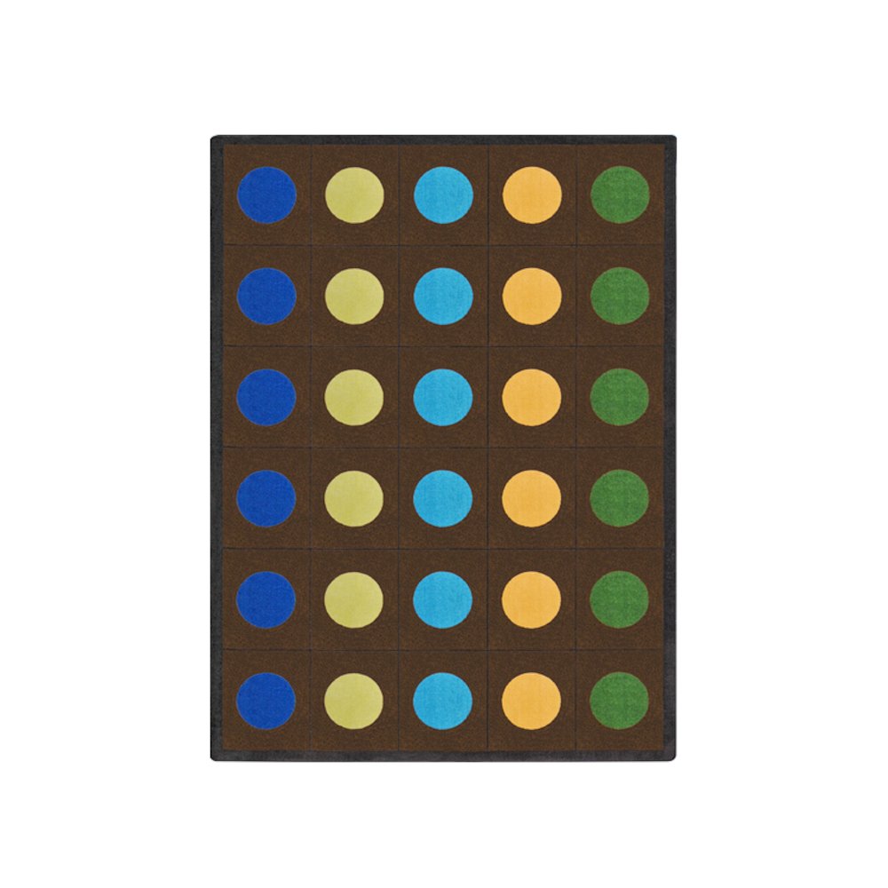 Kid Essentials Lots of Dots 10'9" x 13'2" Area Rug in Color Earthtone. Picture 1