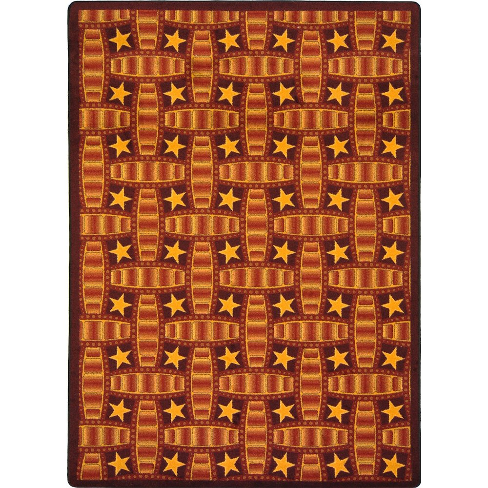 Any Day Matinee Marquee Star 5'4" x 7'8" Area Rug in Color Red. Picture 1