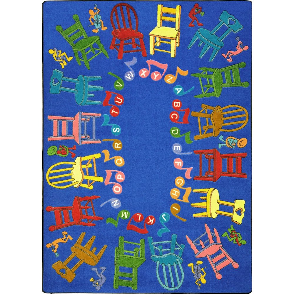 Kid Essentials Musical Chairs 7'8" x 10'9" Area Rug in Color Multi. Picture 1