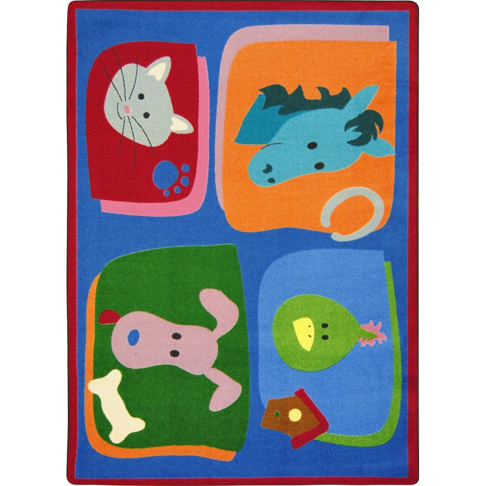 Kid Essentials My Favorite Animals 5'4" x 7'8" Area Rug in Color Multi. Picture 1