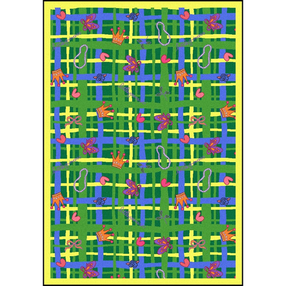 Playful Patterns My Little Princess 5'4" x 7'8" Area Rug in Color Green. Picture 1