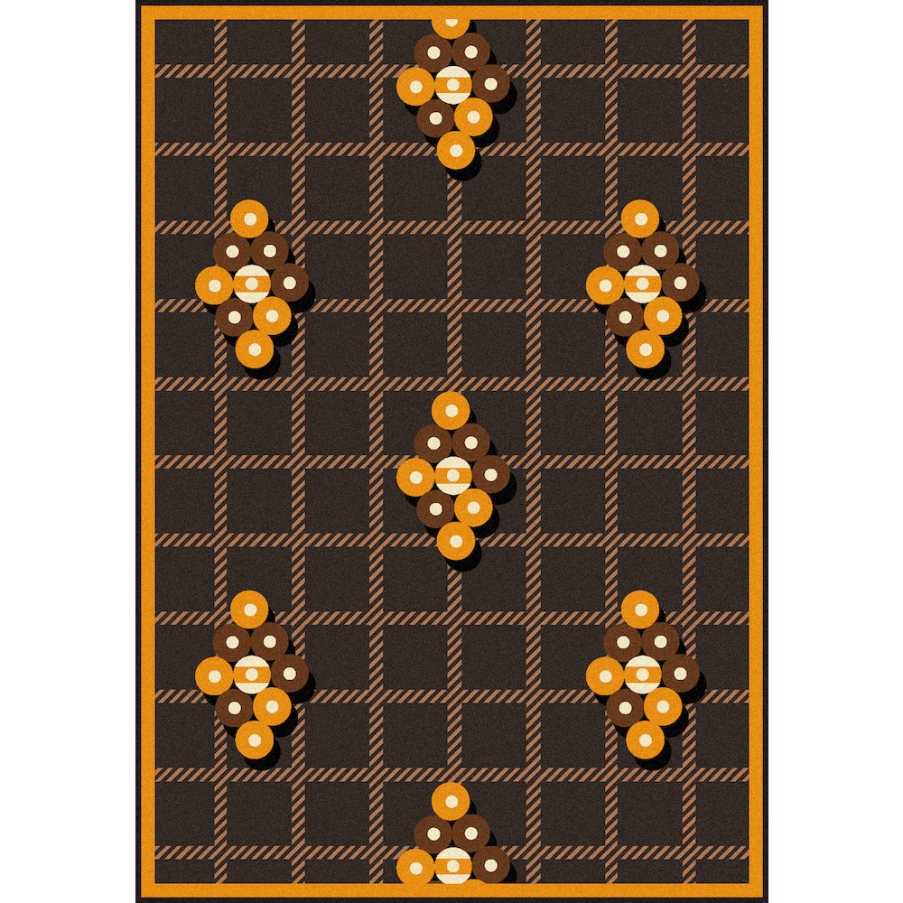 Games People Play Nine Ball 5'4" x 7'8" Area Rug in Color Brown. Picture 1