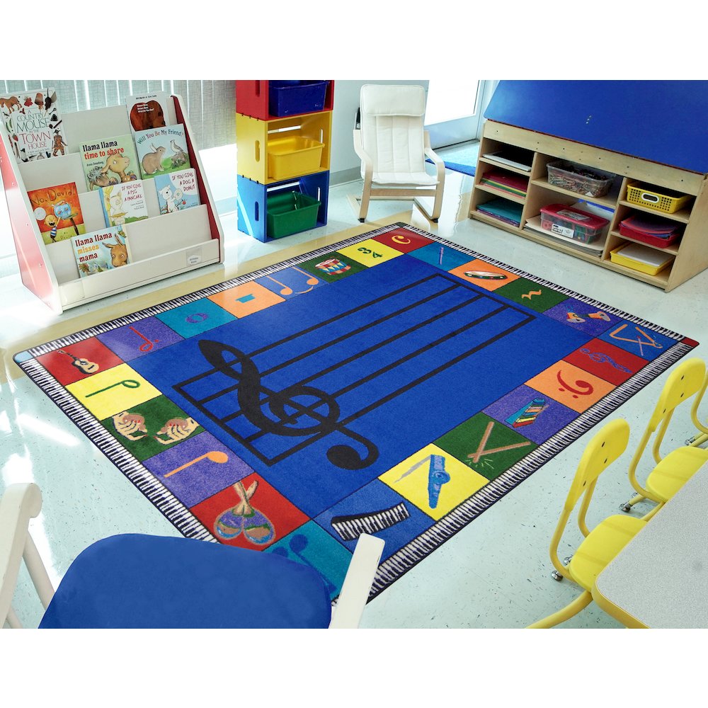 Kid Essentials Note Worthy (Preschool) 7'8" x 10'9" Area Rug in Color Multi. Picture 3