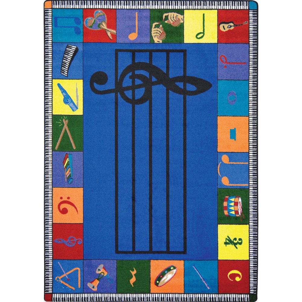 Kid Essentials Note Worthy (Preschool) 7'8" x 10'9" Area Rug in Color Multi. Picture 1