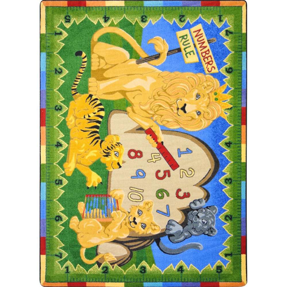 Kid Essentials Number's Rule 7'8" x 10'9" Area Rug in Color Multi. Picture 1
