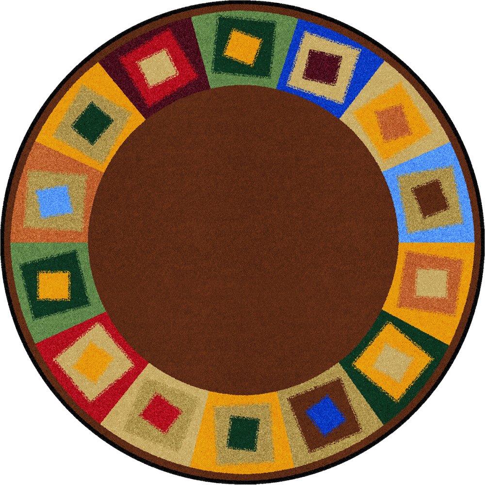 Kid Essentials Off Balance 13'2" Round Area Rug in Color Neutrals. Picture 1