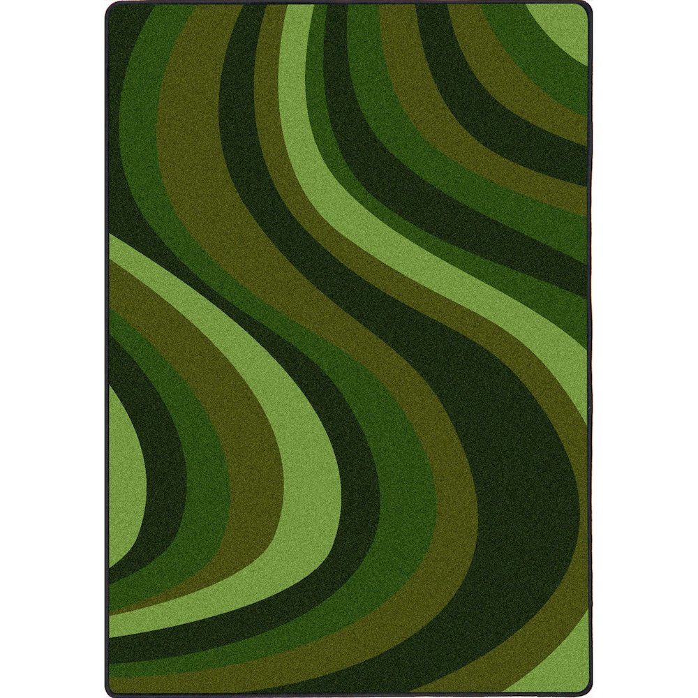 Kid Essentials On the Curve 5'4" x 7'8" Area Rug in Color Green. Picture 1