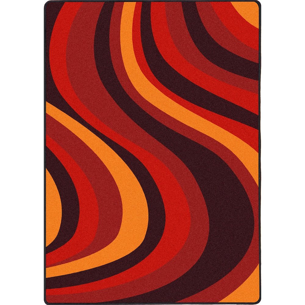 Kid Essentials On the Curve 5'4" x 7'8" Area Rug in Color Red. Picture 1