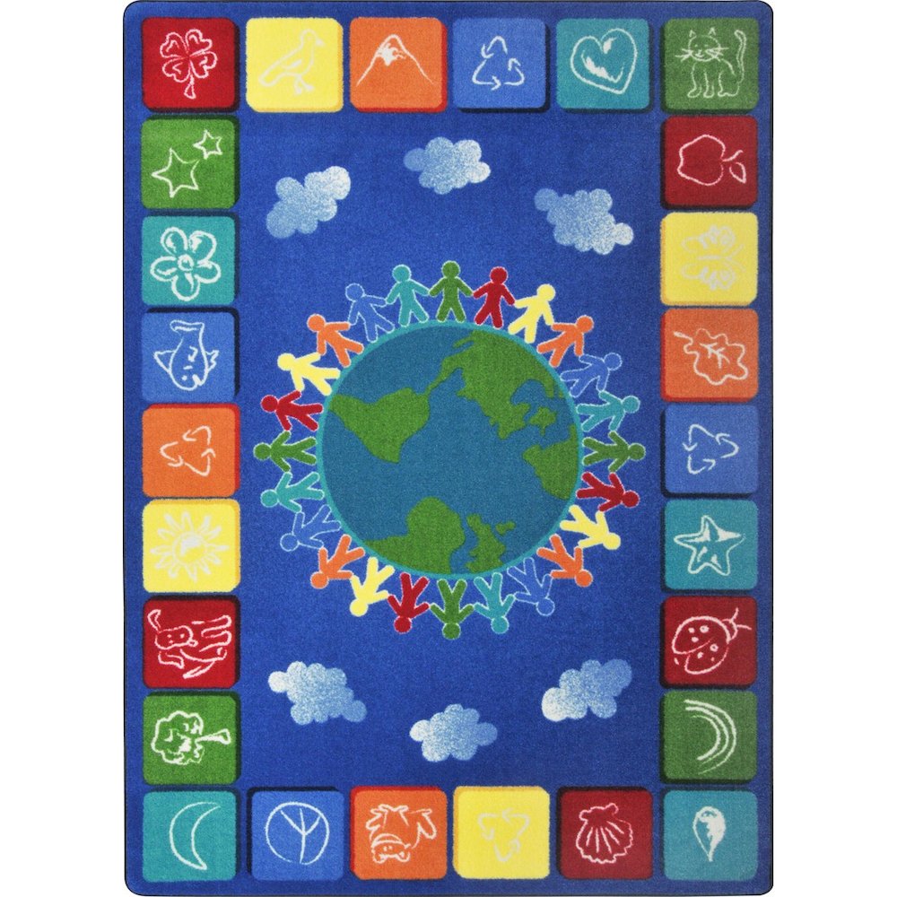 Kid Essentials One World 7'8" x 10'9" Area Rug in Color Primary. Picture 1
