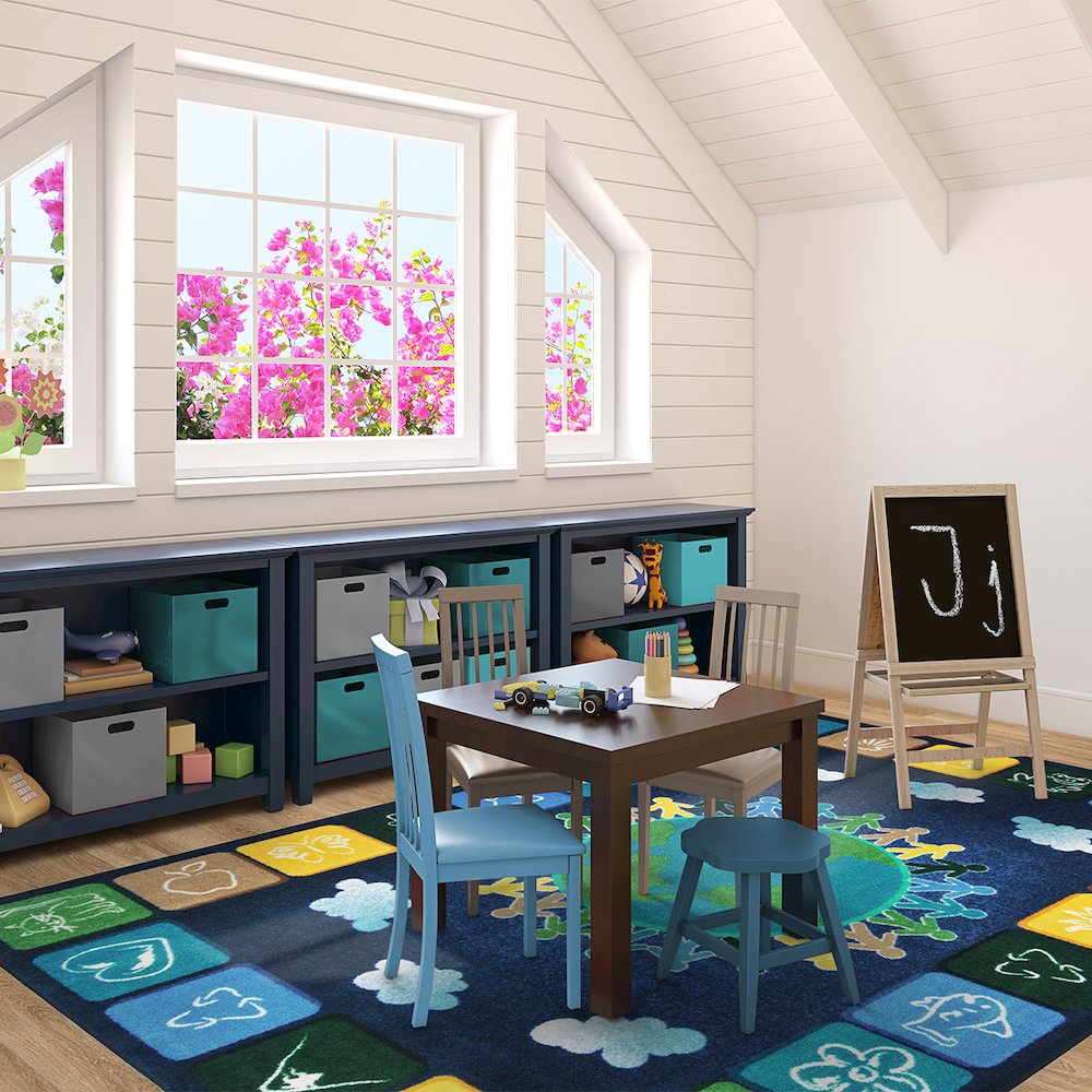 Kid Essentials One World 7'8" x 10'9" Area Rug in Color Neutrals. Picture 3
