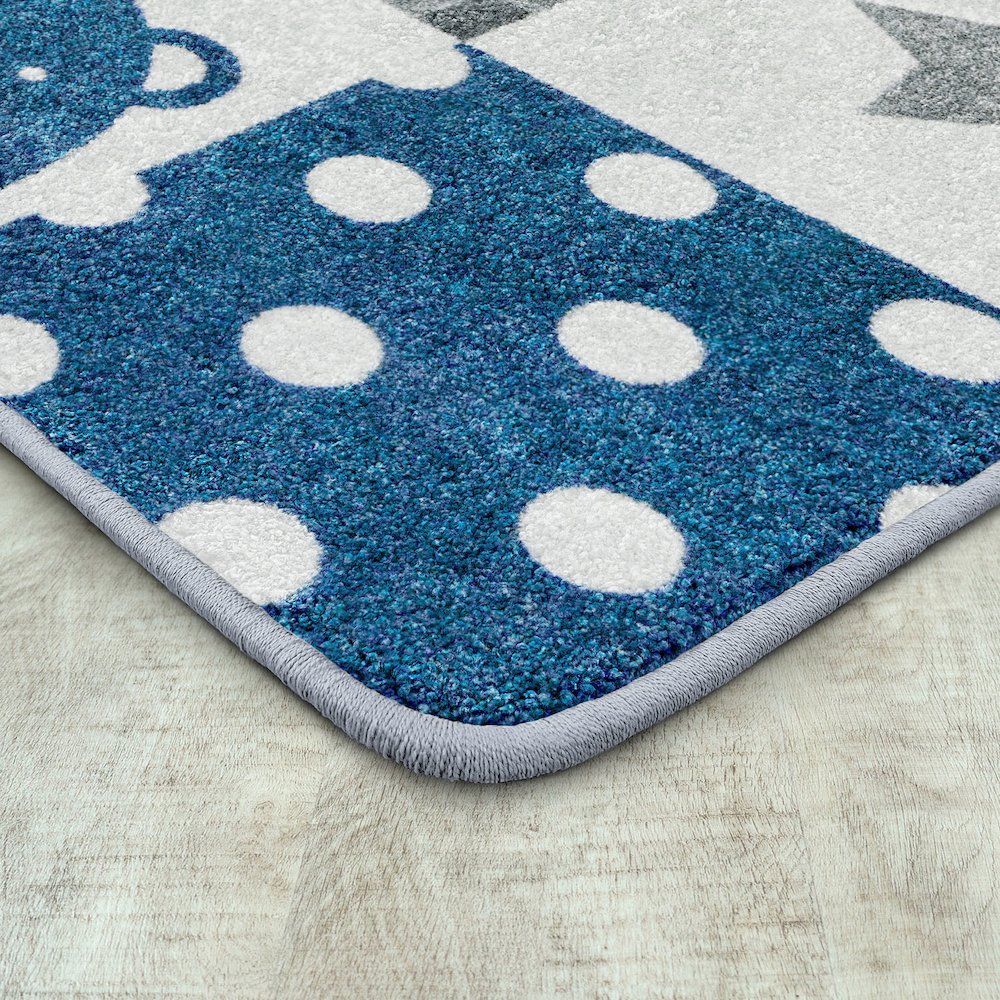 Claremont Kids Patchwork Boy 5'4" x 7'8" Area Rug in Color Blue Skies. Picture 2