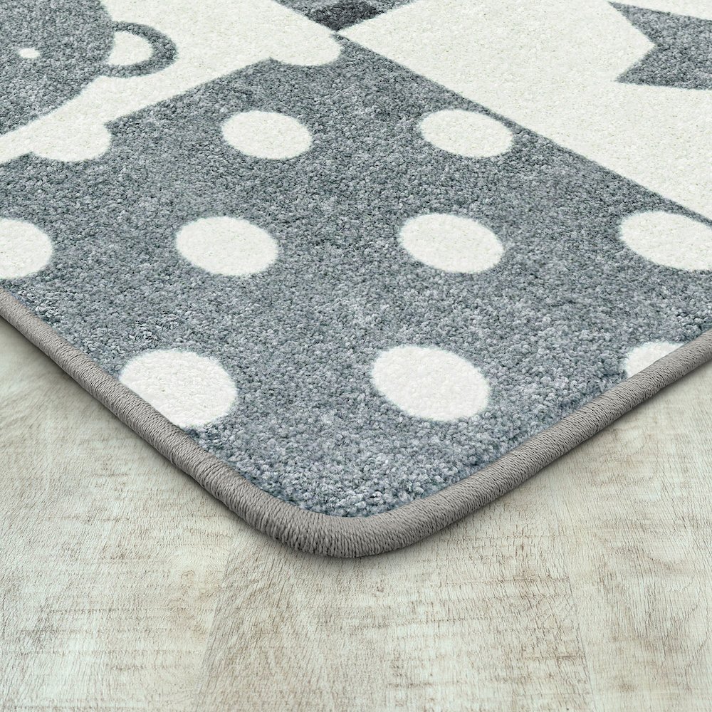 Claremont Kids Patchwork Boy 5'4" x 7'8" Area Rug in Color Cloudy. Picture 2