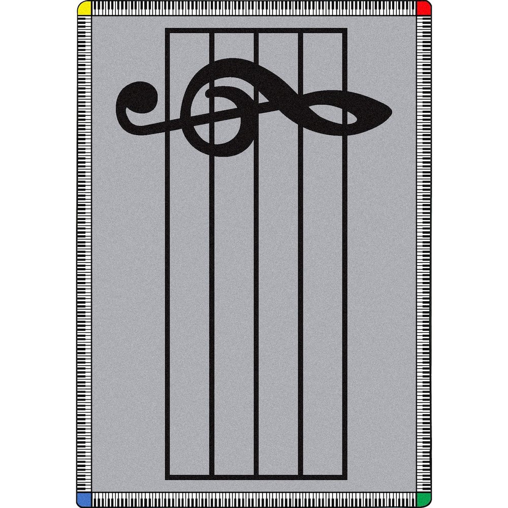 Kid Essentials Play Along 7'8" x 10'9" Area Rug in Color Gray. Picture 1