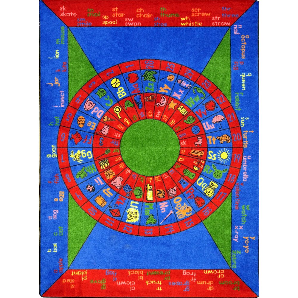 Kid Essentials Play On Words 7'8" x 10'9" Area Rug in Color Multi. Picture 1