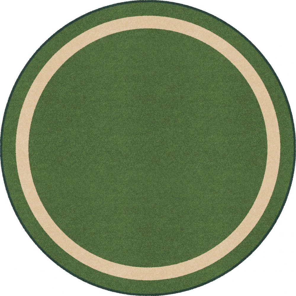 Kid Essentials Portrait 5'4" Round Area Rug in Color Greenfield. Picture 1