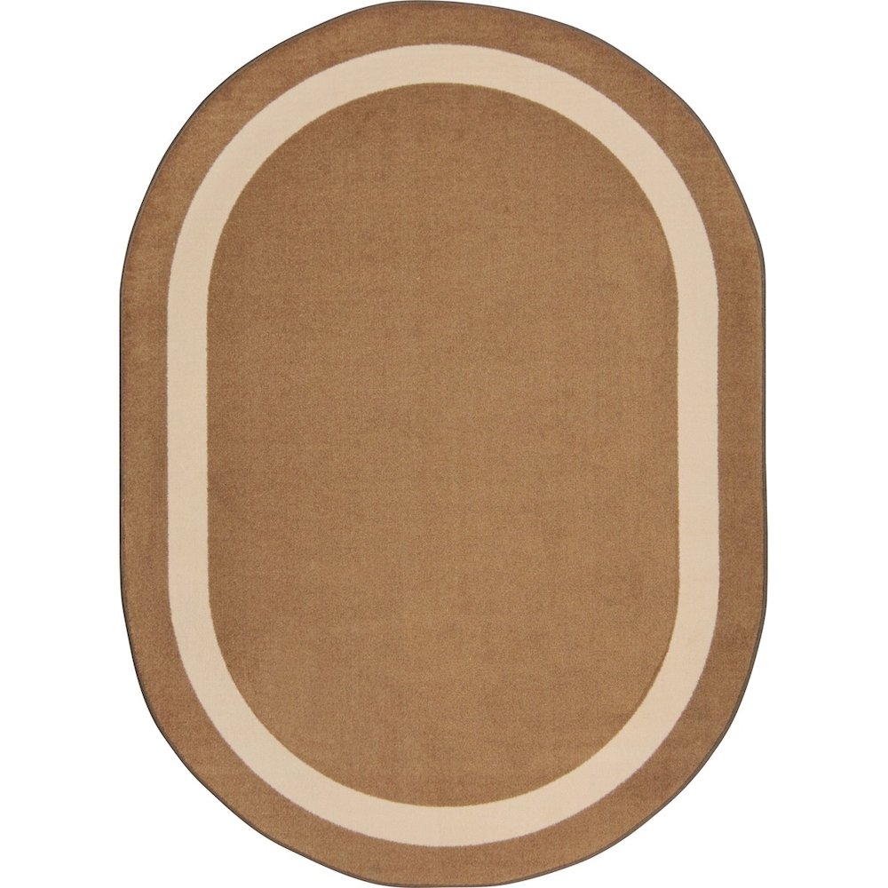Kid Essentials Portrait 7'8" x 10'9" Oval Area Rug in Color Mocha. Picture 1