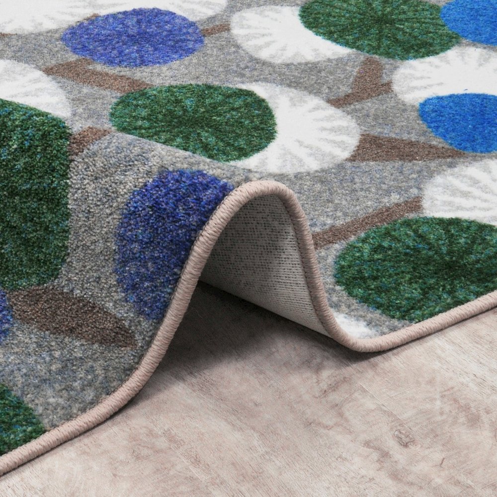 First Take Posy Grove 5'4" x 7'8" Area Rug in Color Peacock. Picture 2