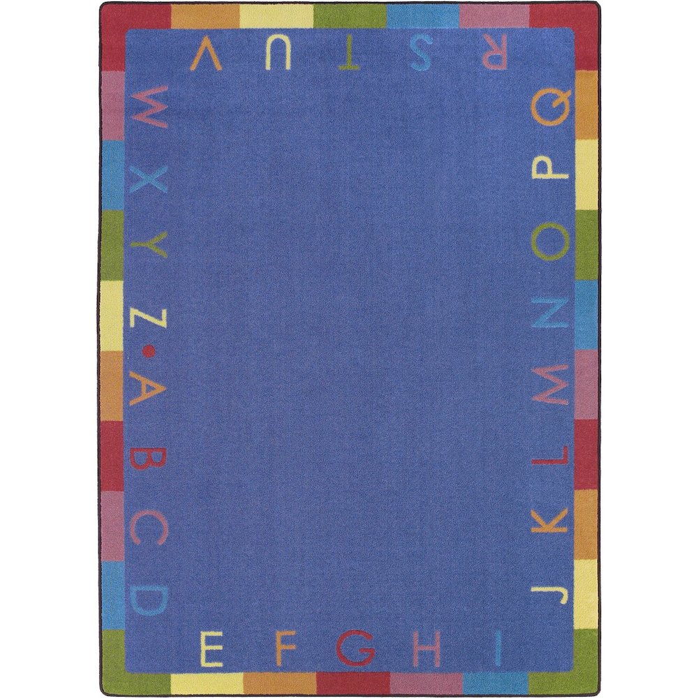 Kid Essentials Rainbow Alphabet 7'8" x 10'9" Area Rug in Color Pastel. Picture 1