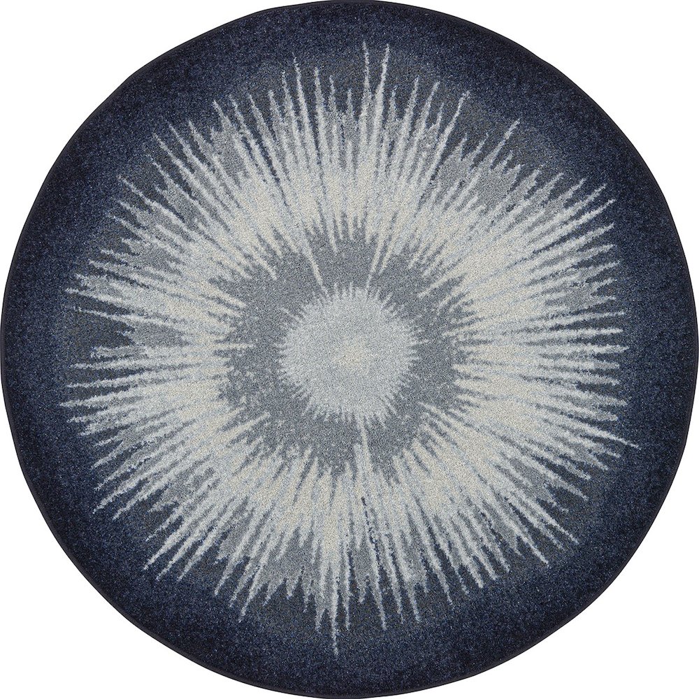Kid Essentials Rare Earth 7'7" Round Area Rug in Color Night Sky. Picture 1