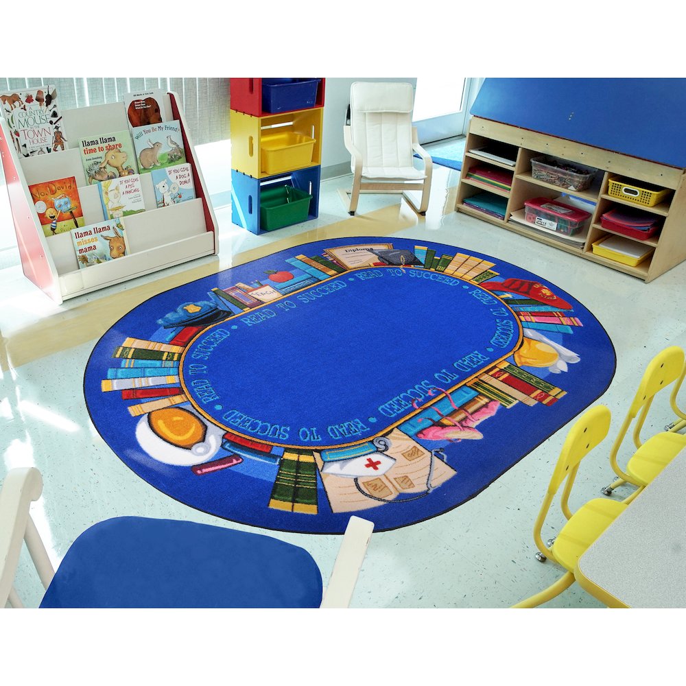 Kid Essentials Read to Succeed 10'9" x 13'2" Oval Area Rug in Color Multi. Picture 3