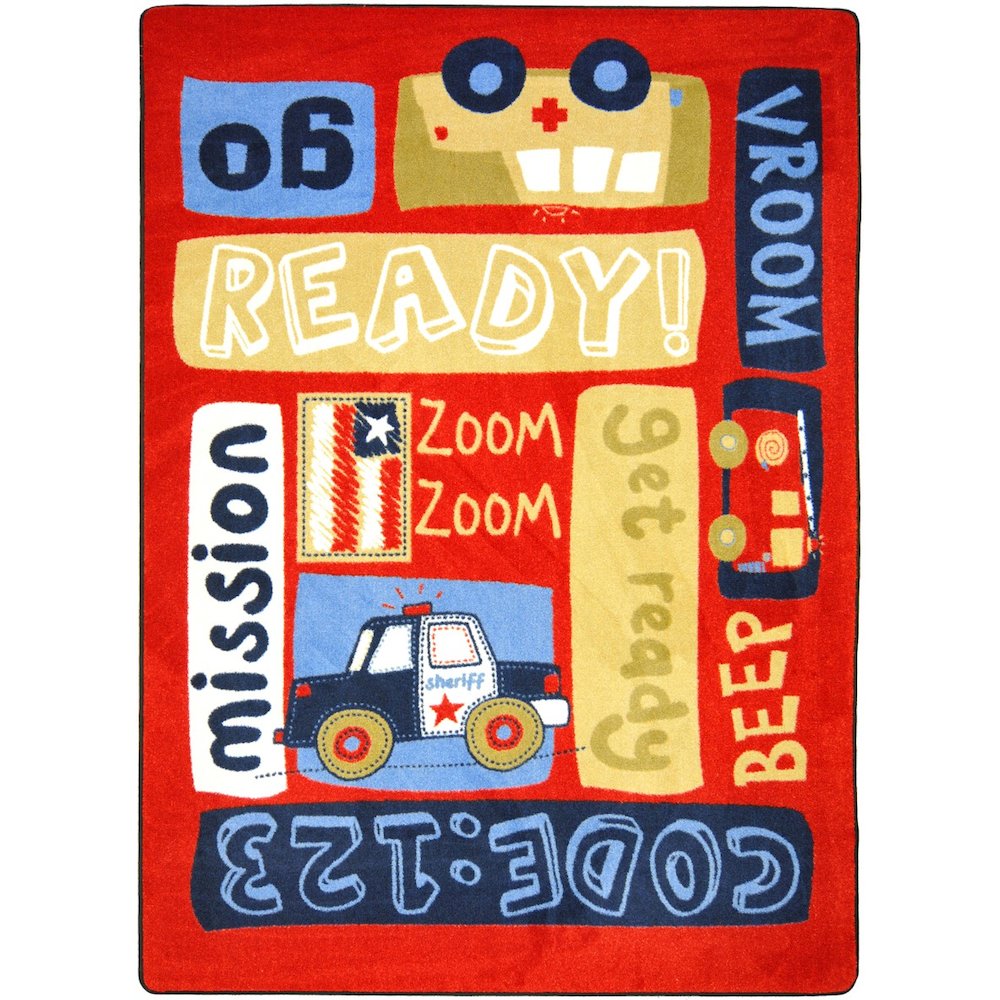Kid Essentials Ready, Set, Go! 5'4" x 7'8" Area Rug in Color Multi. Picture 1