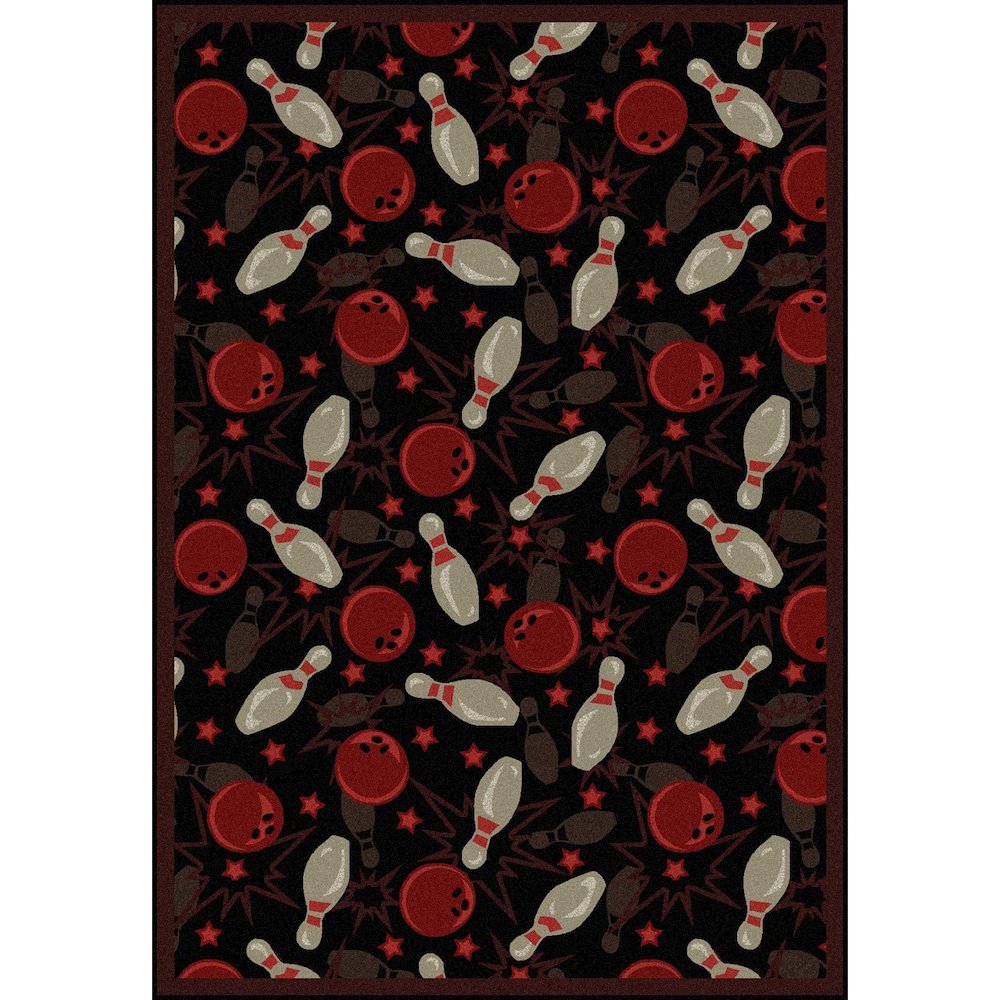 Games People Play Retro Bowl 5'4" x 7'8" Area Rug in Color Fireball Red. Picture 1
