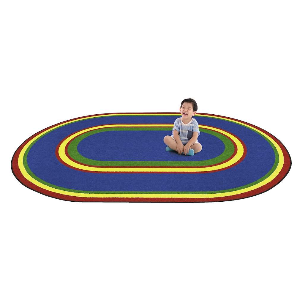 Kid Essentials Ripples 5'4" x 7'8" Oval Area Rug in Color Primary. Picture 2