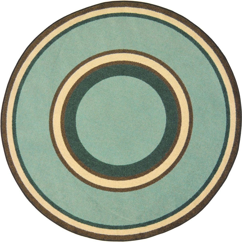 Kid Essentials Ripples 5'4" Round Area Rug in Color Woodland. Picture 1