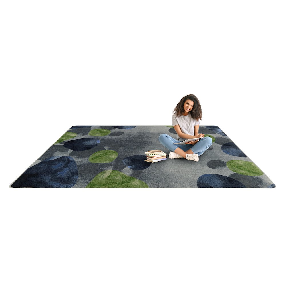 Kid Essentials Riverstone 7'8" x 10'9" Area Rug in Color Gray. Picture 6