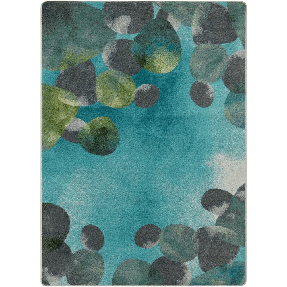 Kid Essentials Riverstone 7'8" x 10'9" Area Rug in Color Teal. Picture 1