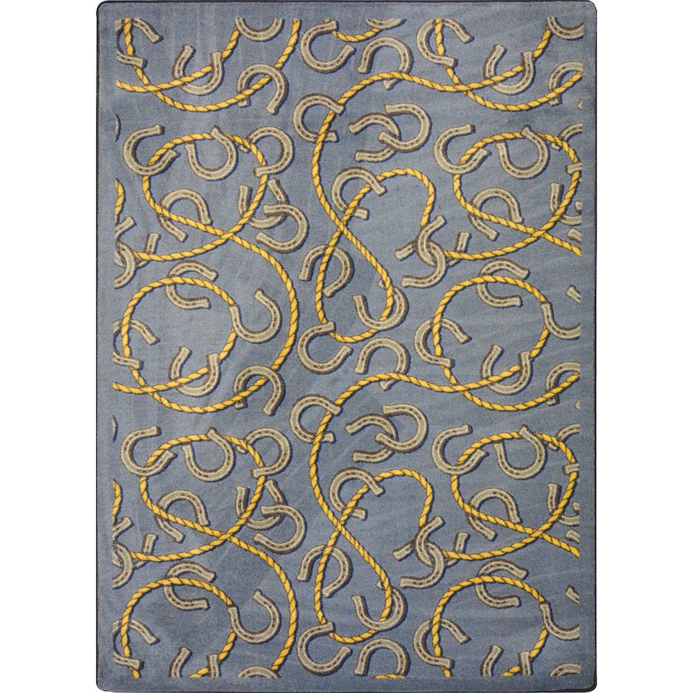 Kaleidoscope Rodeo 5'4" x 7'8" Area Rug in Color Federal Blue. Picture 1